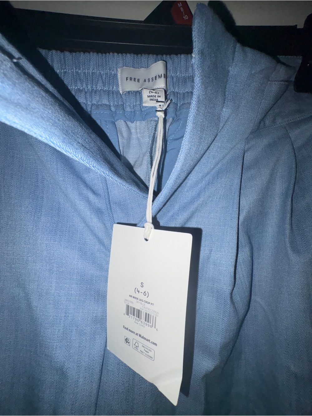 Women’s Wide Leg Light Blue Pants — High-Rise Comfort - Picture 4 of 8